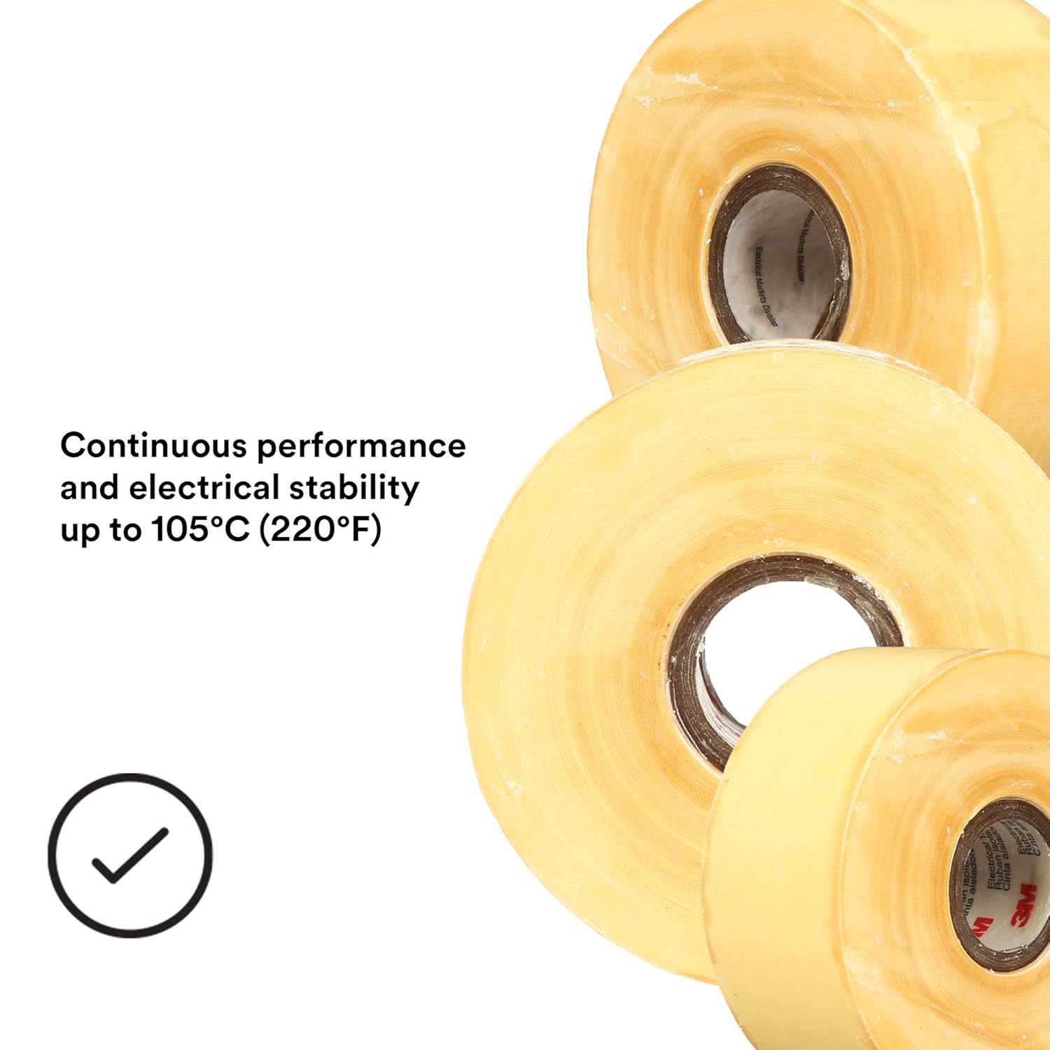 3M Varnished Cambric Tape 2510, 1-1/2 in x 36 yd (108 ft), Yellow, Electrical Insulating Tape, 1 roll