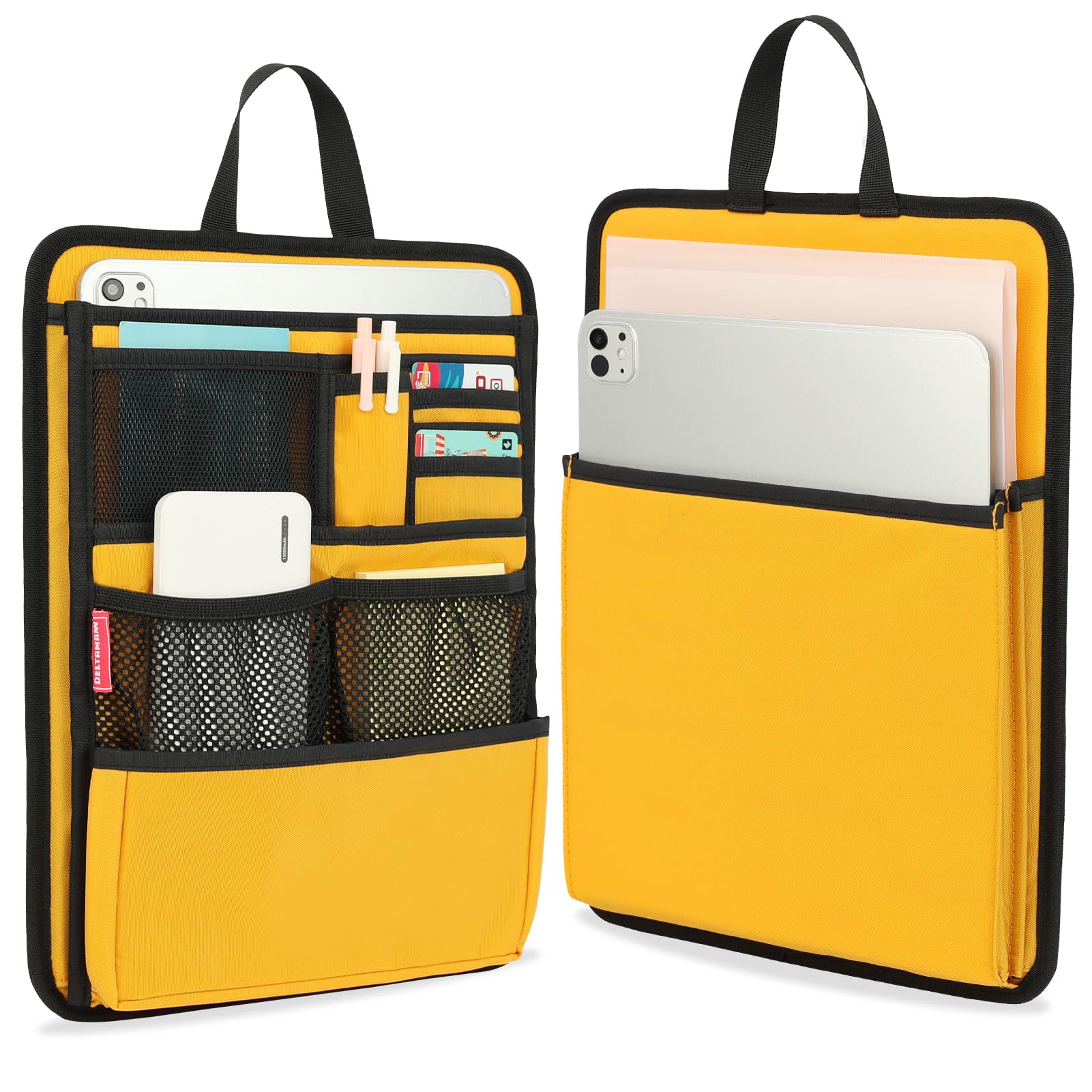 Rucksack-Organizer für Arbeit, Reisen, Büro, Dateien, Dokumente, Laptop, Aufbewahrung – Gelb Bürobedarf & Schreibwaren