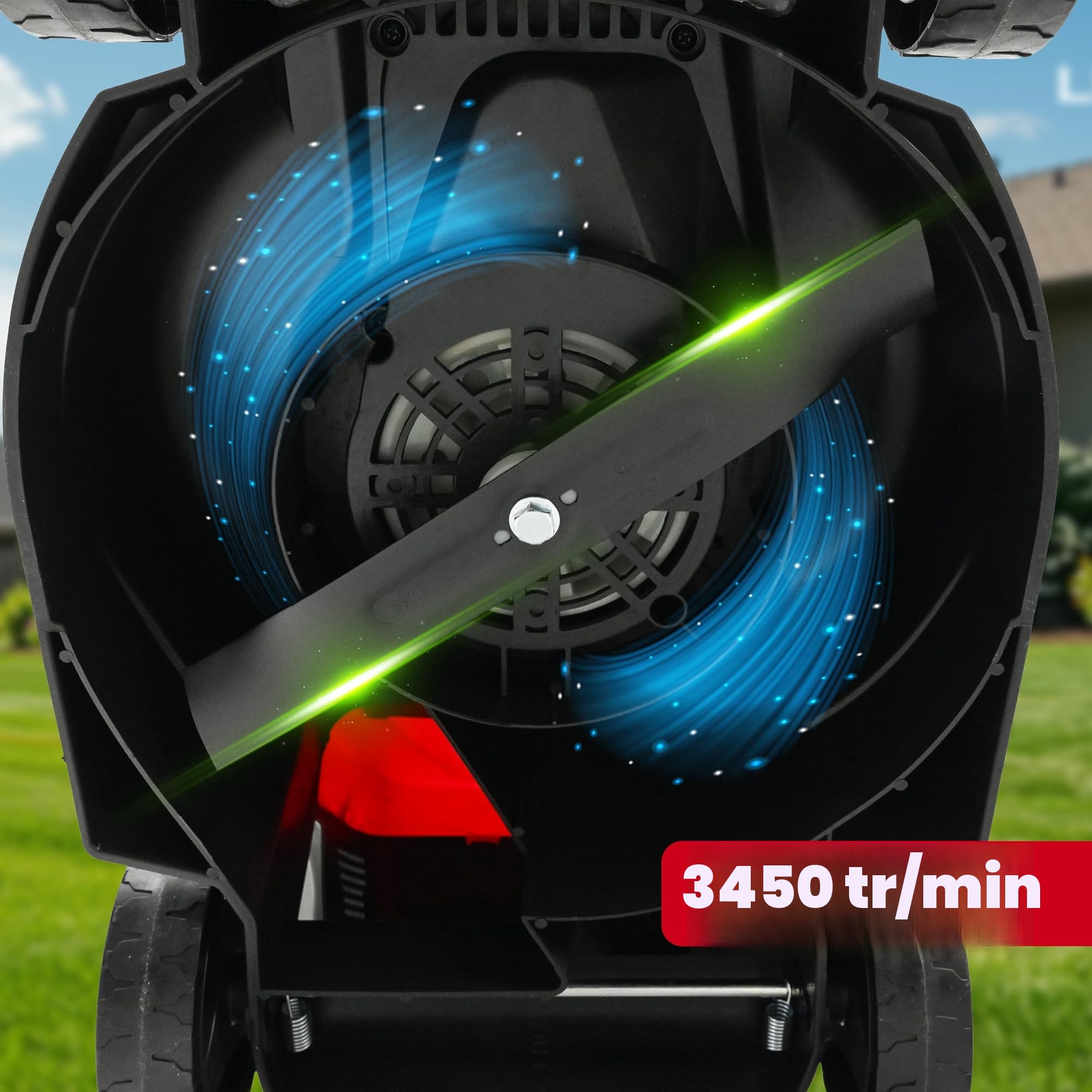 Lehmann Tondeuse à Gazon Électrique, 1200 W, Largeur de Coupe 32 cm, Bac de Ramassage 25 L, Réglage Hauteur de Coupe 3 Positions 25 à 65 mm, Jusqu’à 500 m², 3450 TR/Min