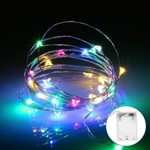 Miniatura 3 de Guirnalda de luces LED, serie de luces impermeables de 16.4 pies, funciona con pilas para bodas, hogar, jardín, fiesta, decoración de Navidad