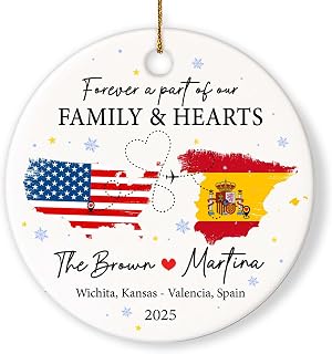 Personalized Host Family Ornament - Exchange Student Christmas Keepsake - Gift for Foreign Exchange Students -Long Distance Ornament - Study Abroad Gifts