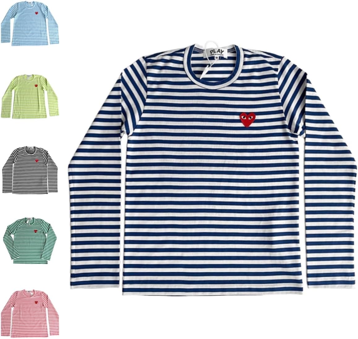 COMME des GARÇONS PLAY ストライプロングTシャツ XXL Comme Des Garçons Play ストライプ Tシャツ | ブラック | FARFETCH JP