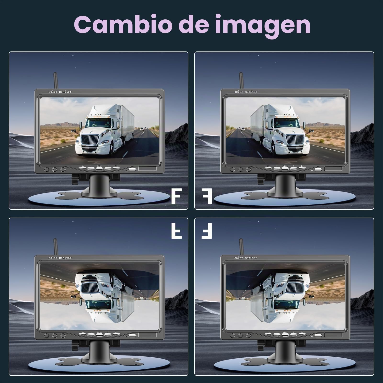 Inefala Cámara de Marcha atrás inalámbrica con 7 Pulgadas HD IPS Monitor, IP68 a Prueba de Agua de visión Nocturna del Coche cámara de visión Trasera para automóviles Camión SUV Furgonetas
