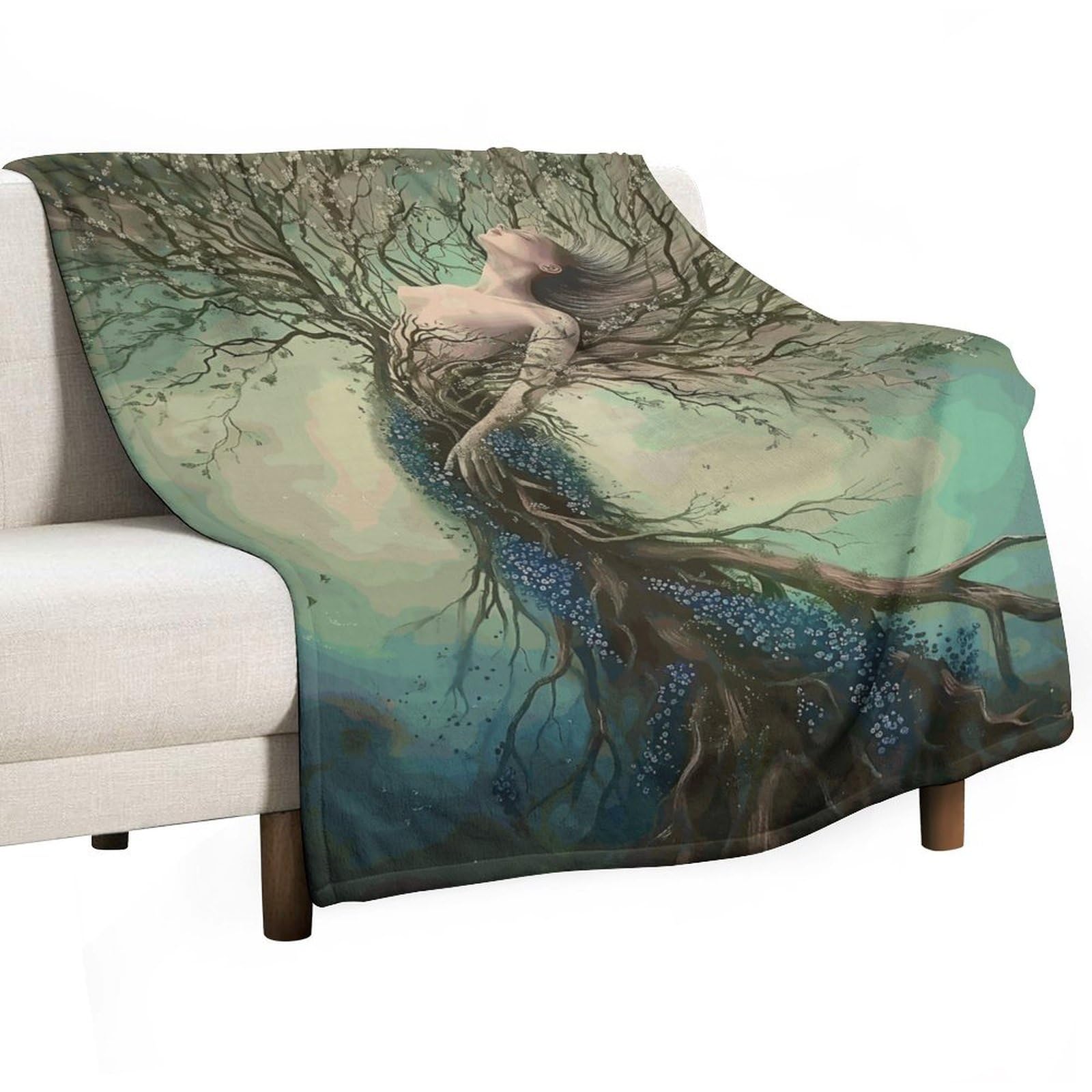 Tree Woman Throw Blankets Blanket Premium Super Soft Cozy Warm Bed Blanket Couch Decorative Throw Blankets for Living