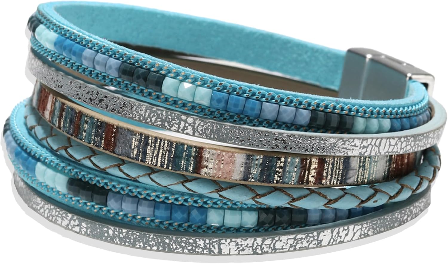 Long tiantian Western Leather Bracelets for Women Western Jewelry Boho Country Concert Outfits for Women Leather Wrap Bracelets Cowboy Chic Dress Accessories