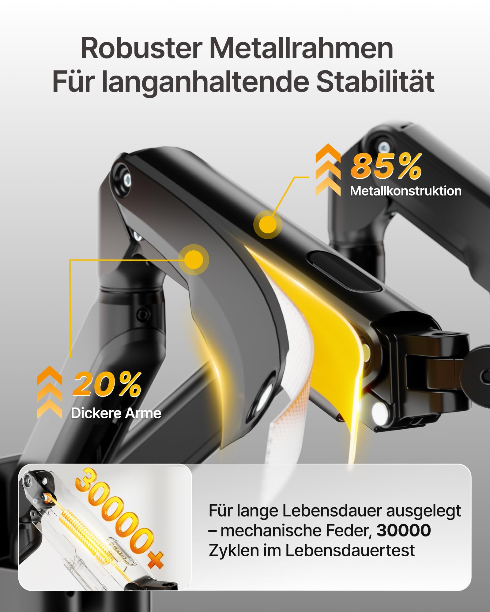 monTEK Doppel Monitor Wandhalterung für 2 Monitore 17-32 Zoll | VESA 75x75/100x100, bis 9 kg pro Arm,Höhenverstellbarer Dual Monitorarm Wand, Schwenkbare Bildschirmhalterung，Schwarz