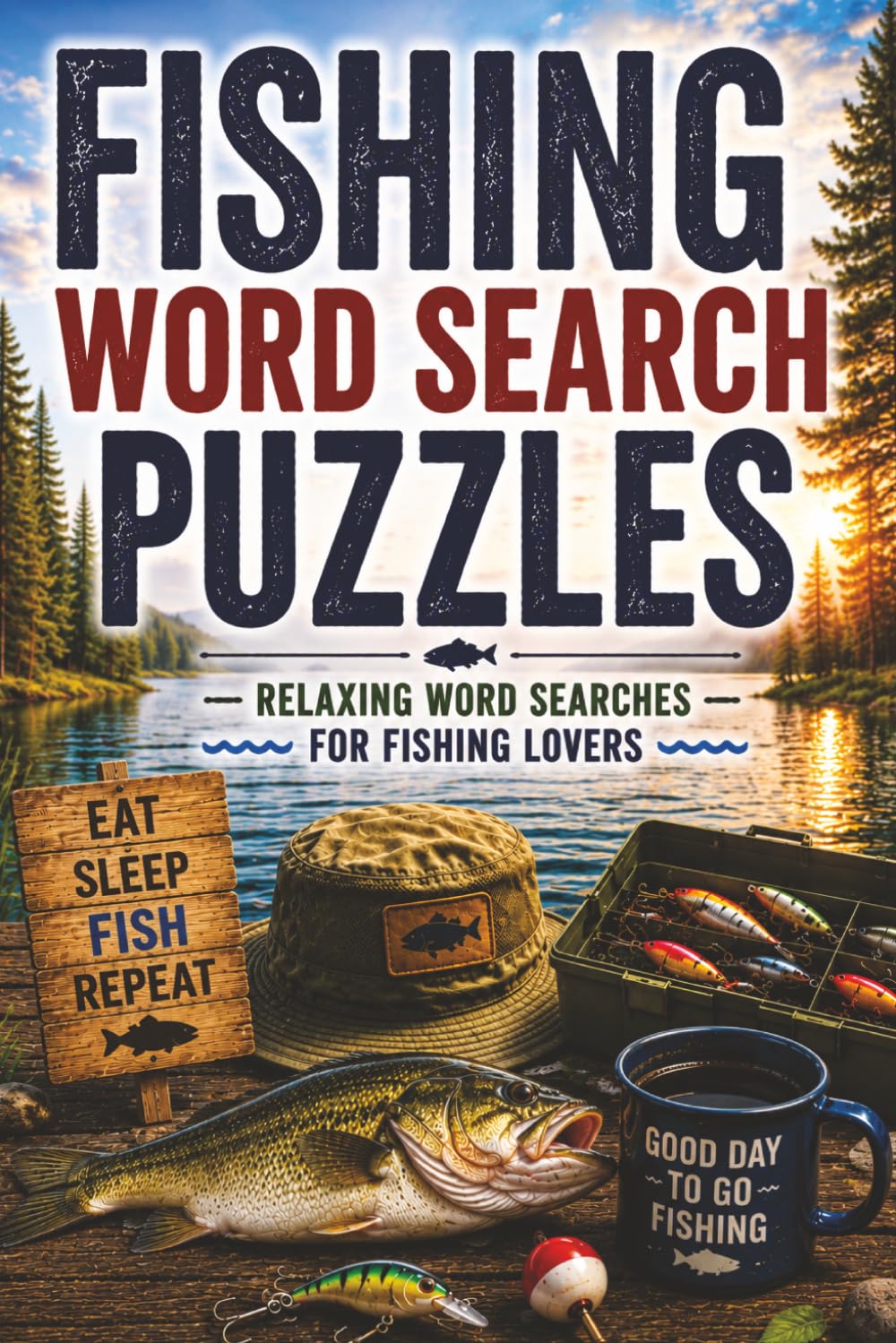 Fishing Word Search Puzzles: 60 Relaxing Word Search Puzzles for Adults & Seniors with Fishing, Lake & River Themes – Serene Brain Games, Gifts for Anglers and Outdoor Lovers