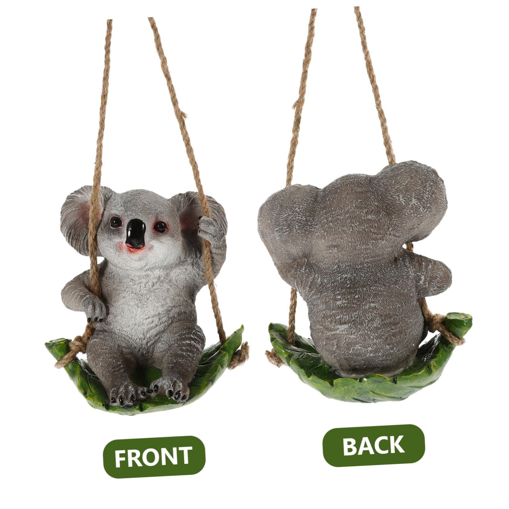 Yardwe Kawaii Koala Statue Dekorative Hängedekoration Aus Widerstandsfähigem Harz Für Garten Balkon Niedliches Ornament Mit Schwingelement Für Außendekoration Für Gartenliebhaber