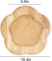 Vista 8 de GOODSDECO Juego de platos de madera, platos de madera, platos de aperitivo de madera, cargadores para platos llanos, manteles individuales de madera