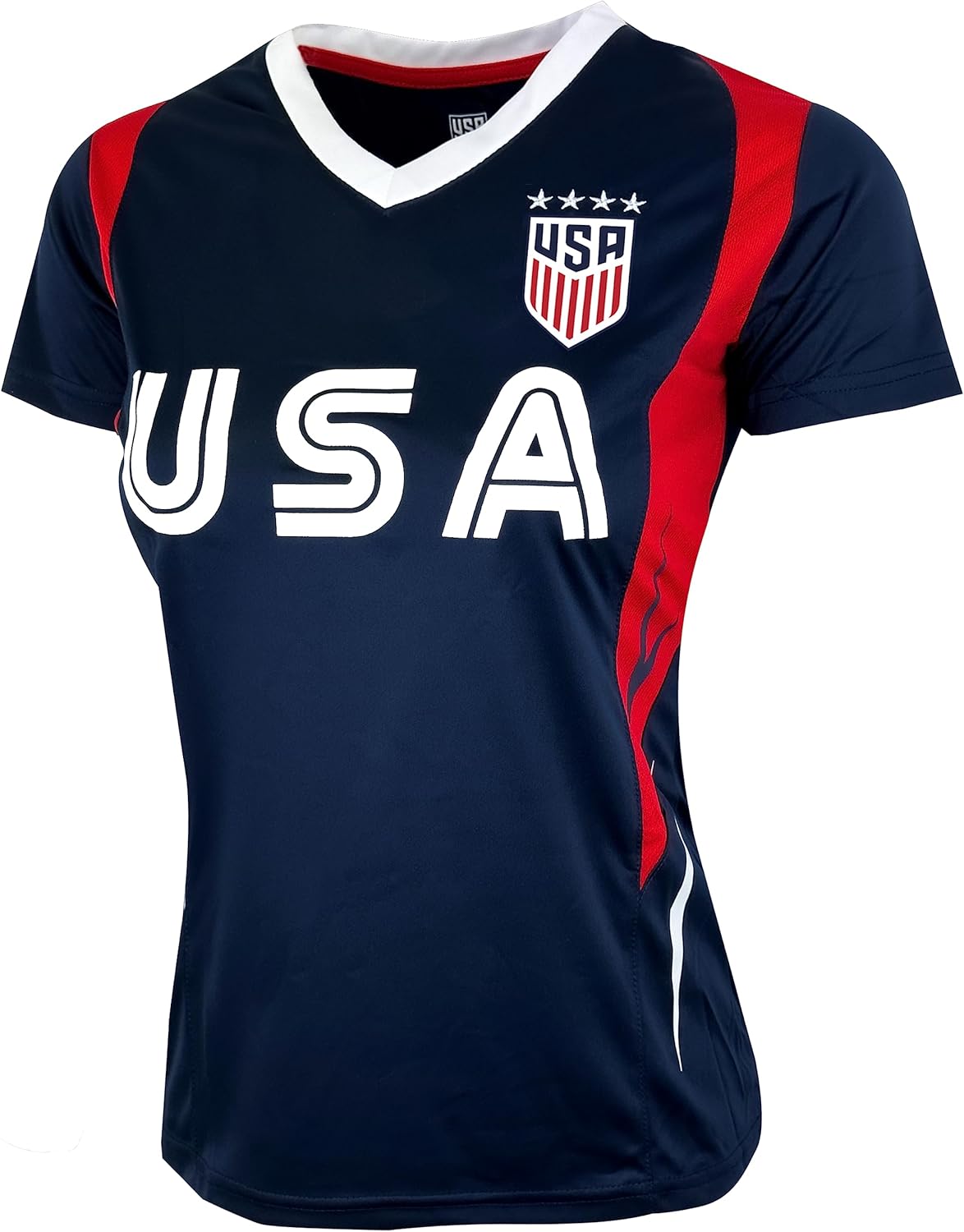 Icon Sports Official Licensed U.S. Soccer 4 Star USWNT Players Women's Gameday Shirts Football Tee Top