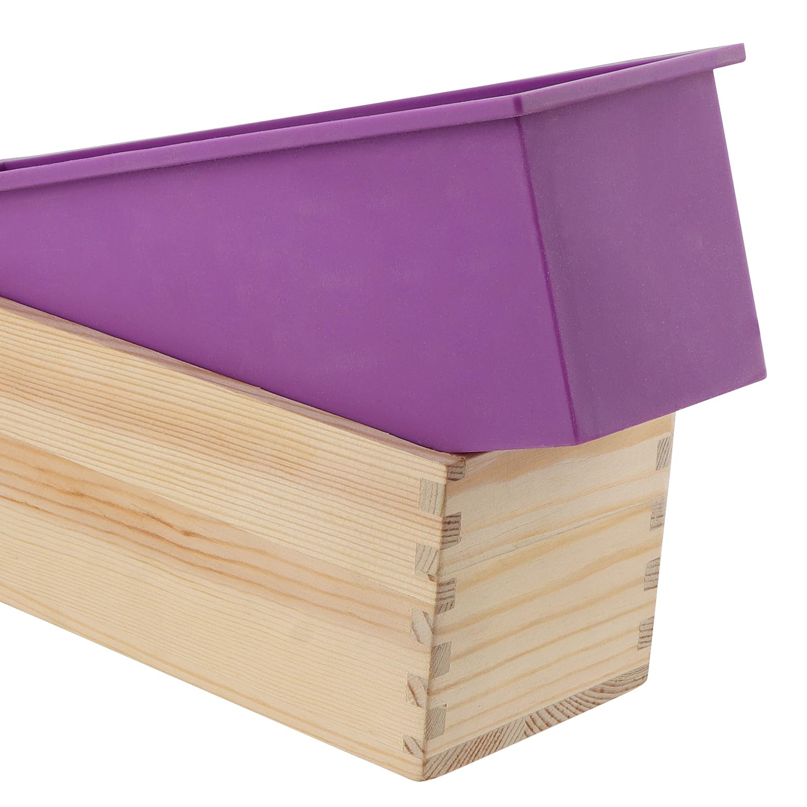ZOENHOU Lot de 7 moules à savon rectangulaires en silicone avec trancheuse ondulée en acier inoxydable et trancheuse droite, kit de fabrication de savon rectangulaire en silicone avec boîte en bois