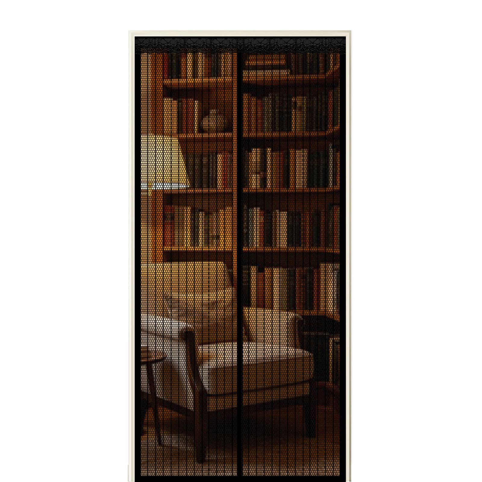 Fly Screen Door 60 x 185 cm Self Sealing Powerful Magnets Magnetic Screenfly Doors with Powerful Magnets & Full Frame Magic Tape Suitable for Patio Doors Balcony Bedroom, Black