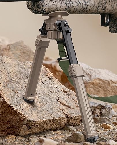 Vista 13 de CVLIFE Picatinny - Bípode para rifle con adaptador de altura ajustable, bípode de rifle resistente y duradero para caza Negro