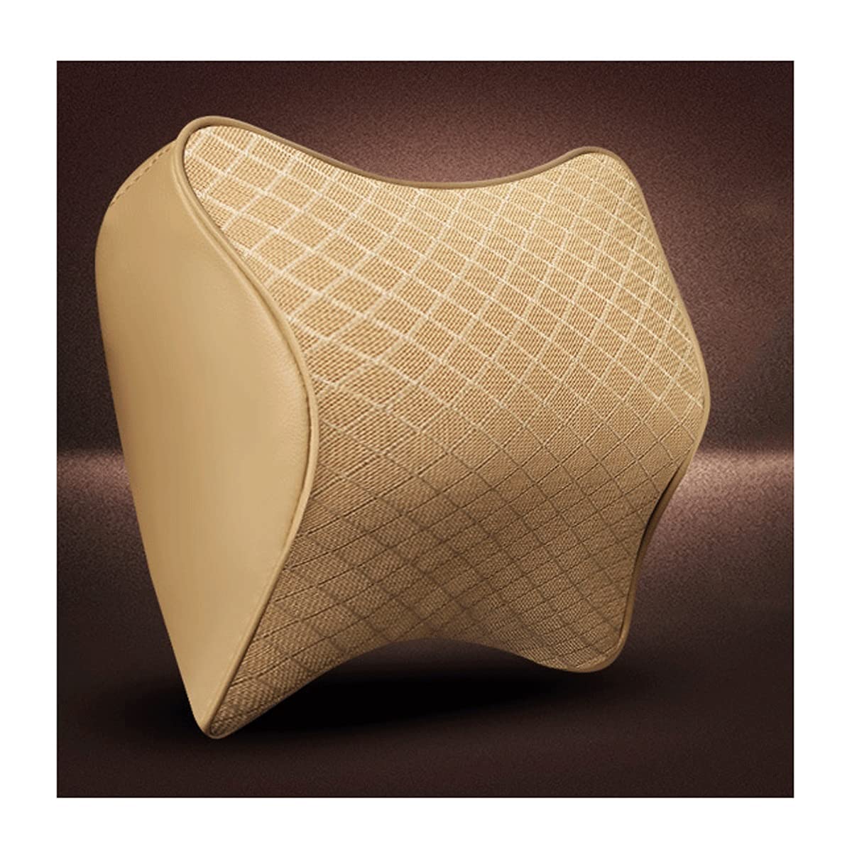 UFFD Car Seat Neck Pillow Soft Memory Foam and Breathable Washable Cover Car Headrest Pillow Neck Rest for Driver Or Front Passenger Seat Premium Interior Accessories (Color : Beige)