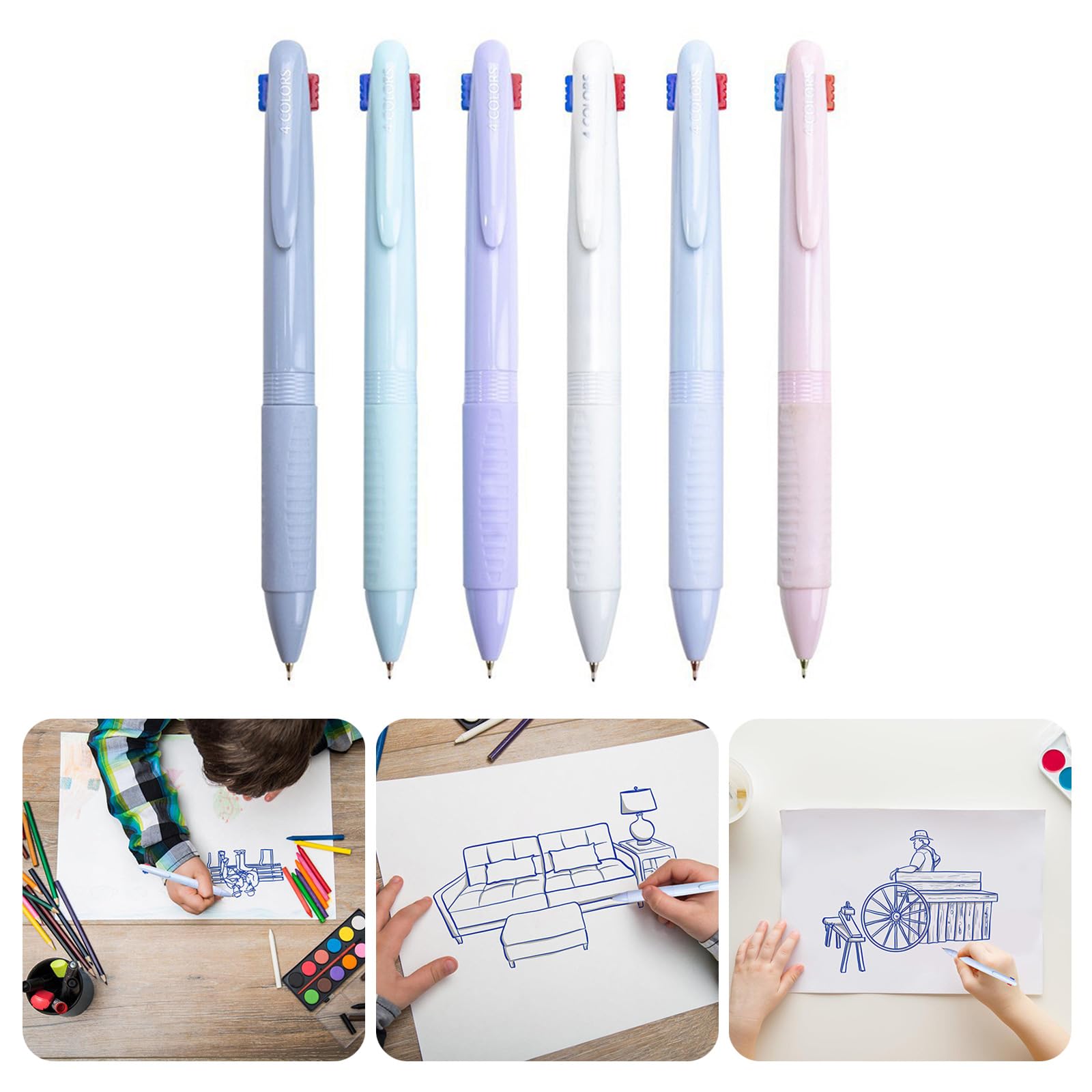 ペンセット4本 Amazon | 6x/セット4 In 1マルチカラーボールポイントペン格納式ボール