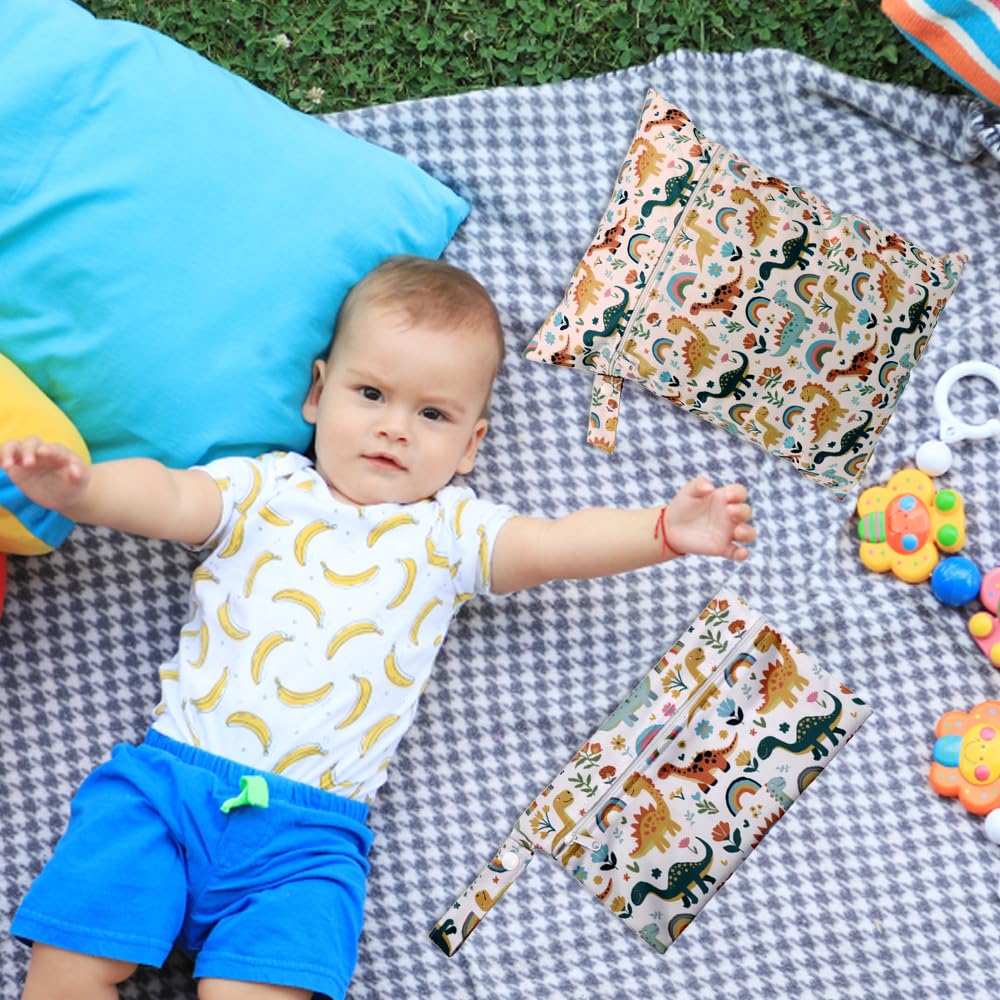 3 Piezas Bolsa Impermeable Bebe Guarderia, Bolsa Pañales Bebe, Bolsa Húmeda Reutilizable, para Equipos de Natación, Ropa Deportiva, Ropa Húmeda, 3 Tamaños, Ideal para Uso en Exteriores