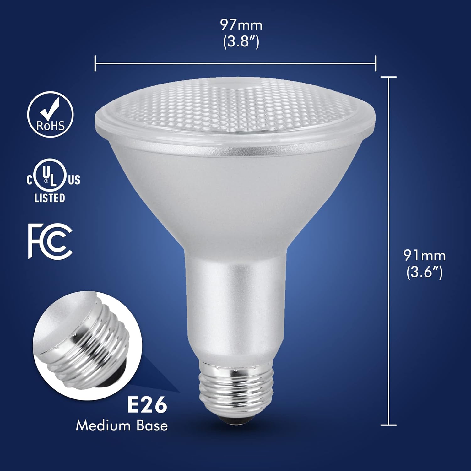 Xtricity PAR 30 led Bulbs Dimmable Long Neck Bulb, 11W led Flood Light Bulbs 75 watt Equivalent, 800 Lumens, 3000k Soft White, 120V, Indoor/Outdoor, Energy Star Certified, UL Listed (6 Pack)
