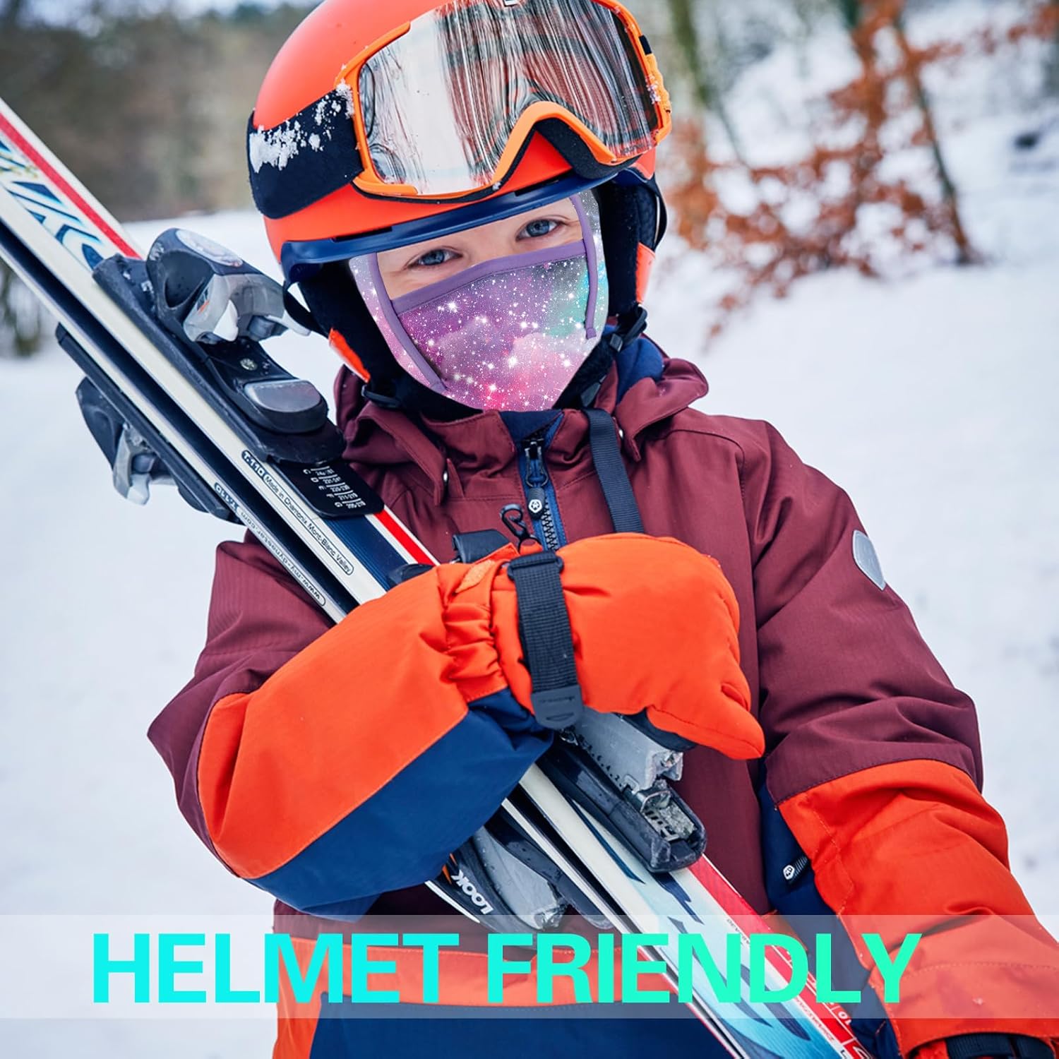 GoxRunx Kids Balaclava Ski Mask,Fleece Face Mask Neck Warmer for Boys Girls,Windproof Face Cover for Cold Weather - Image 3