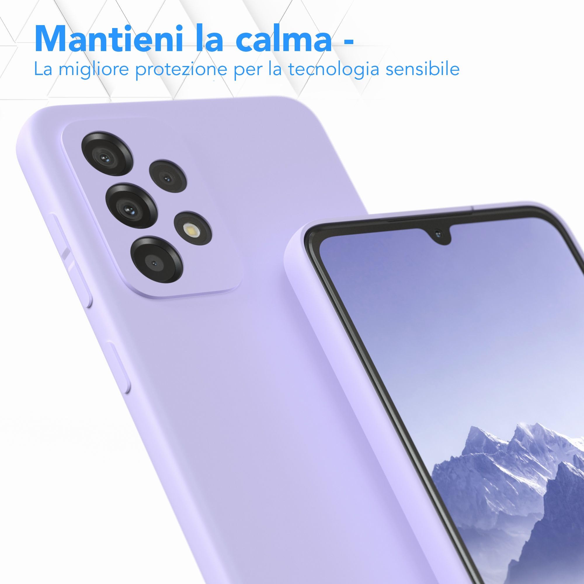 EAZY CASE - Custodia in silicone per Galaxy A33 5G Custodia morbida protettiva con protezione della fotocamera Protezione sottile Premium Cover TPU Telefono Bumper in Lavanda