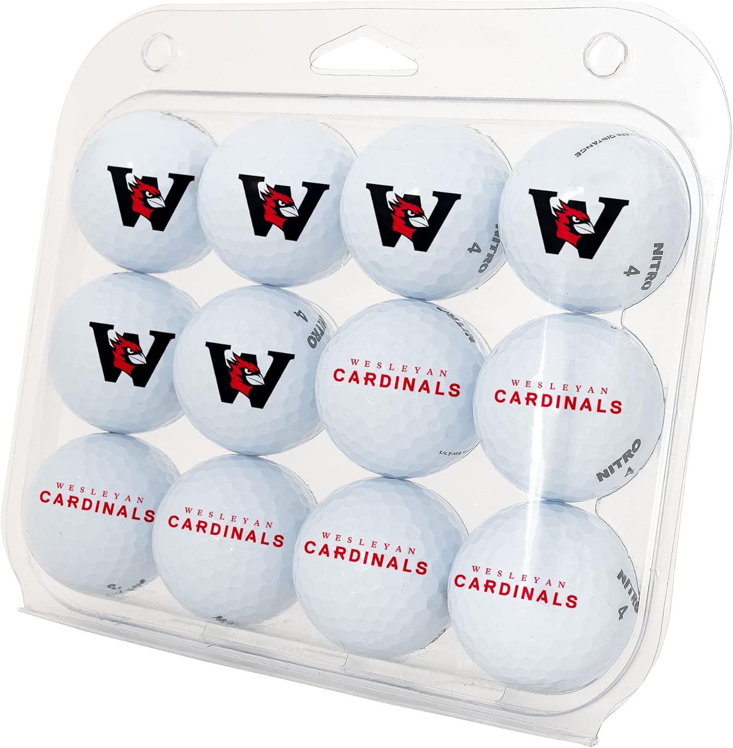 Desert Cactus Wesleyan University Golf Balls 12 Pack – Wesleyan Cardinals Full Color Dozen – Officially Licensed Sport Team Accessory