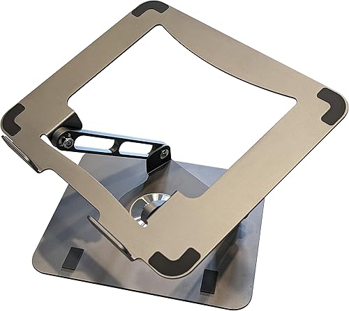 Miniatura 9 de Soporte giratorio para laptop para escritorio, soporte ajustable para laptop para escritorio con rotación de 360, elevar, inclinar, rotar, elevador