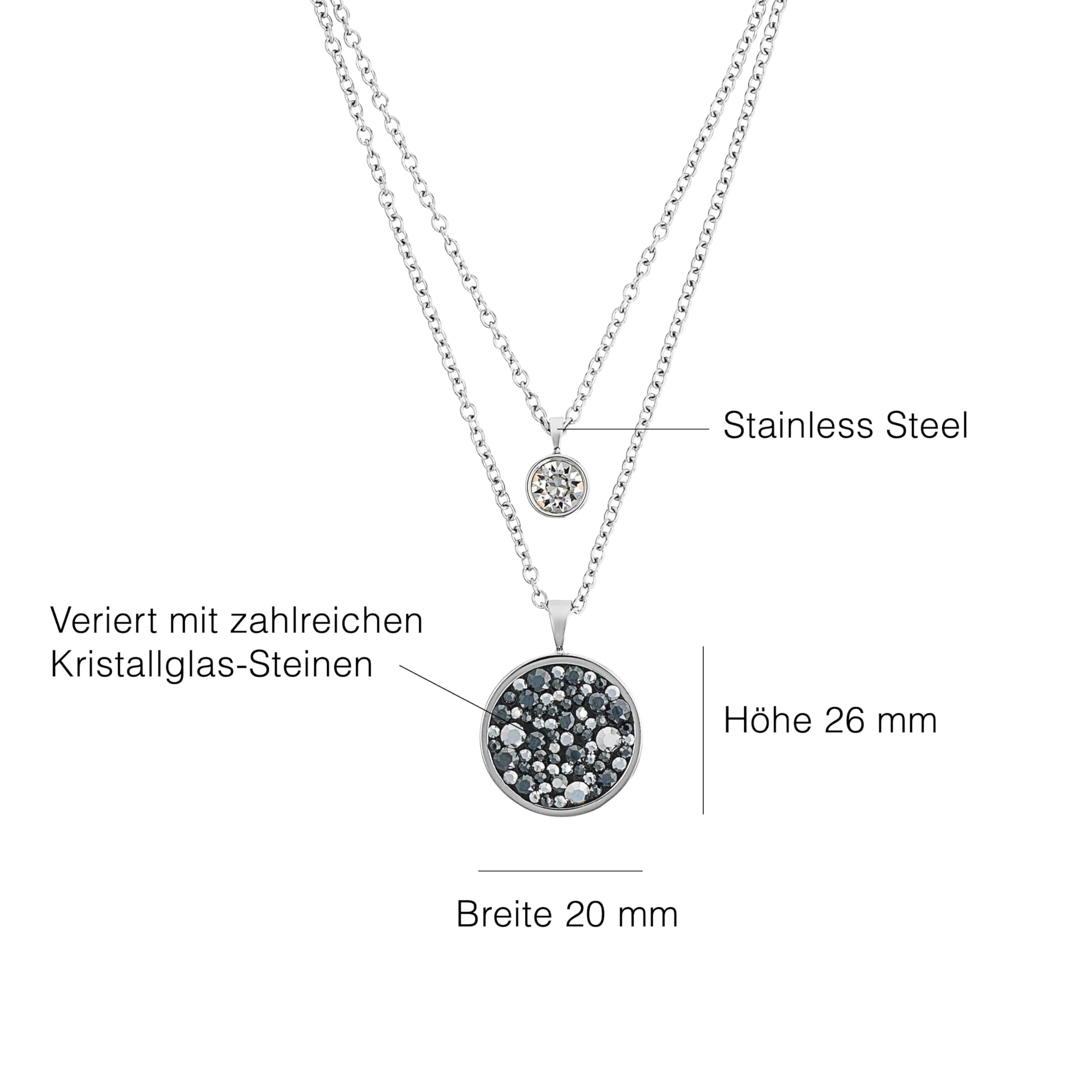s.Oliver Kette mit Anhänger Edelstahl Damen Halsschmuck, mit Kristall, Kommtin Schmuck Geschenk Box