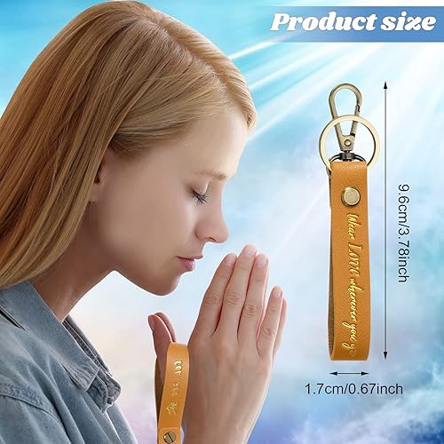 Miniatura 2 de 20 llaveros cristianos de cuero religiosos inspiradores de la Biblia, llaveros con versículos con cita para regalos de Navidad