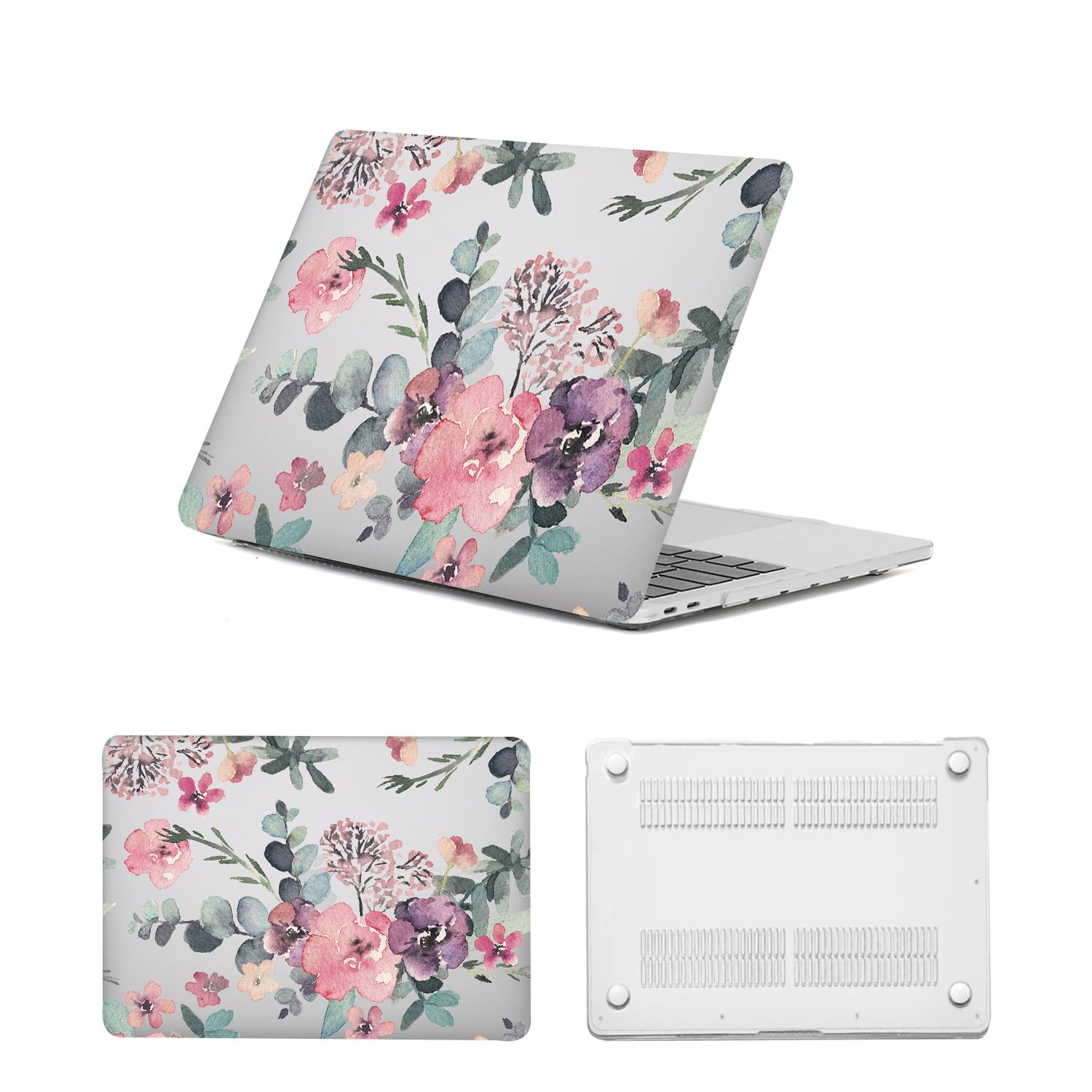 Funda Macbook Pro 13 M1 carcasa rígida protectora transparente flor A2338 A1706 8