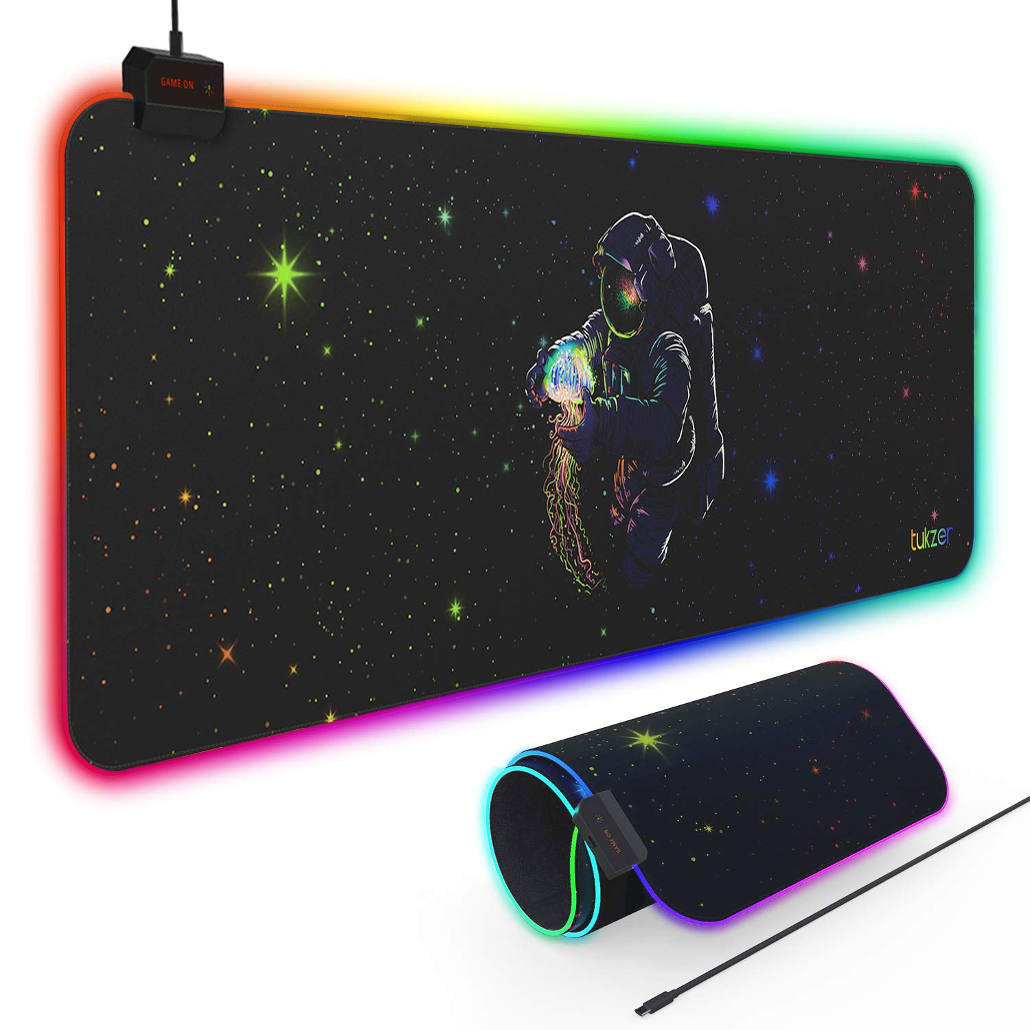 Tukzer RGB RETRO Extended Gaming Mouse Pad, High-Speed Mouse Tracking & Control| with LED Glowing Backlight 13 Lighting Modes| Desk Mat for Computer Laptop Keyboard (795mm x 298mm x 3.45mm, Astronaut) (B08VJDBMCZ) Amazon Price History, Amazon Price Tracker