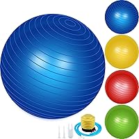 Vista 8 de Leyndo 4 pelotas de ejercicio de yoga de 26 pulgadas, para pilates, embarazo, parto, fitness, con bomba rápida, antiestallido, para mejorar