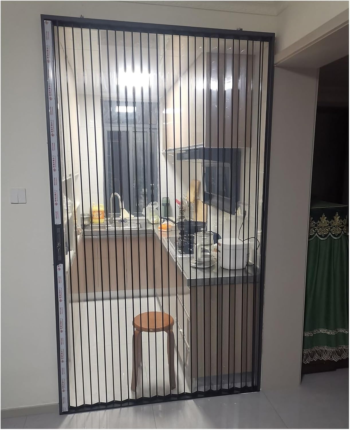 Transparent Accordion Folding Door - Retractable Acrylic Glass Room Divider, Lockable Multi-Fold Partition, 34x82in Crystal Invisible Design
