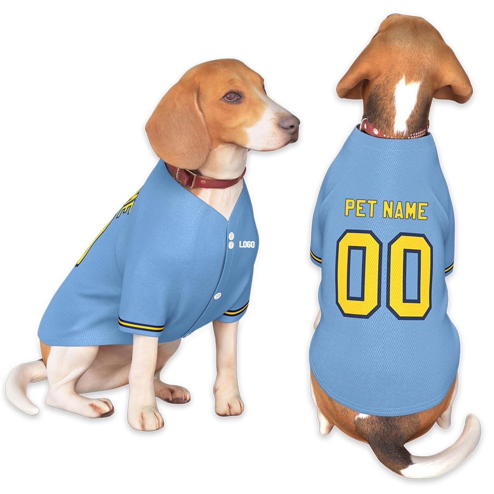 Personalized Dog Clothes Customizable Pet Football Jersey with Number Name Logo Breathable Dog Vest Short Sleeve for Large Medium Small Dogs and Cats