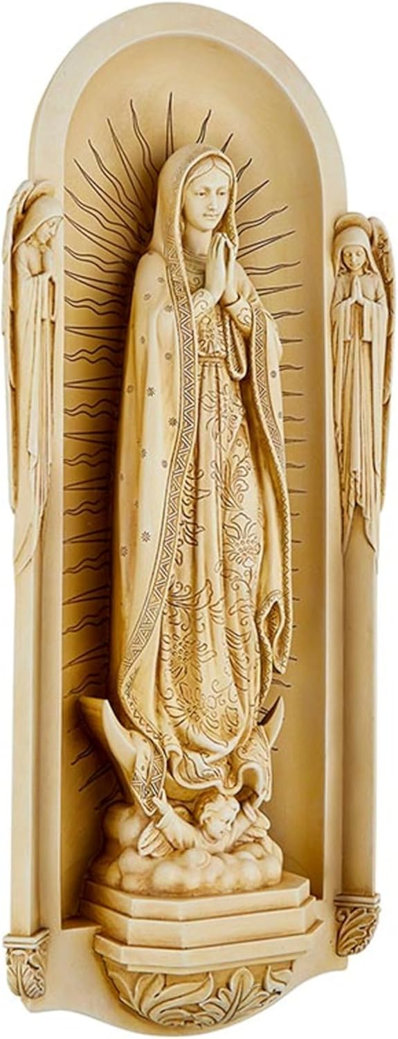 Garden Statue - Indoor/Outdoor Catholic Wall Plaque for Home or Church, 18" Tall, Our Lady of Guadalupe