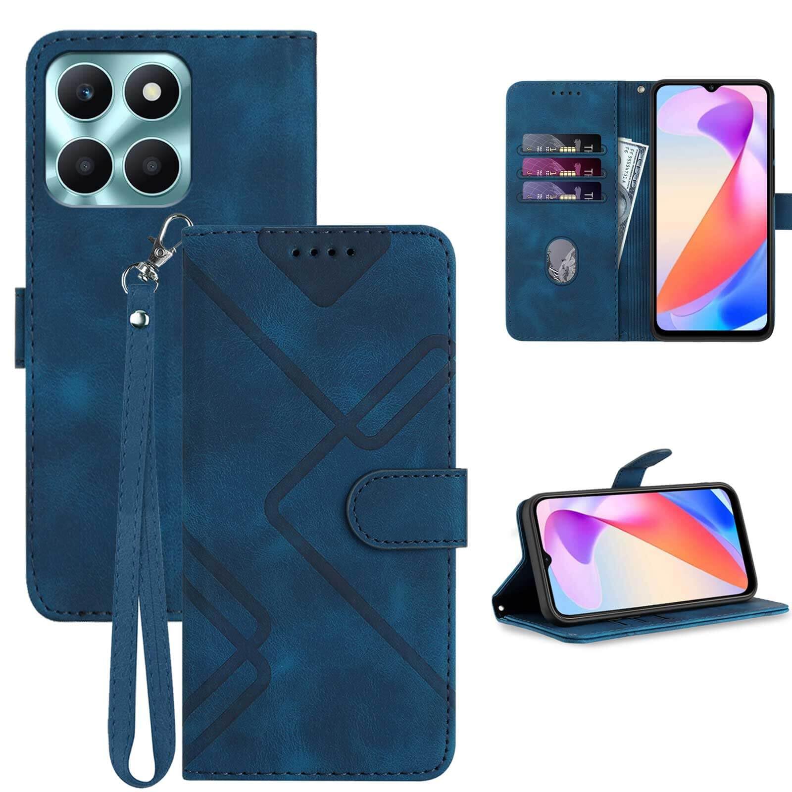 Custodia WBWONE In PU Con Portafoglio E Supporto Per Honor X6a – Finta Pelle Con Goffratura Rosa, Verde
