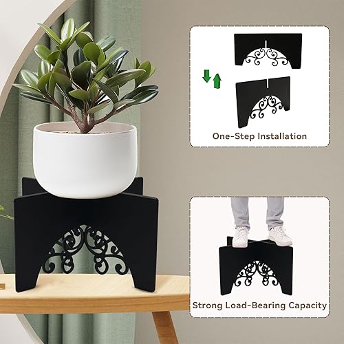 Miniatura 4 de DAYSUP Soporte de metal para plantas de interior, soporte de taburete para plantas grandes, soporte corto para macetas, soporte de mesa para