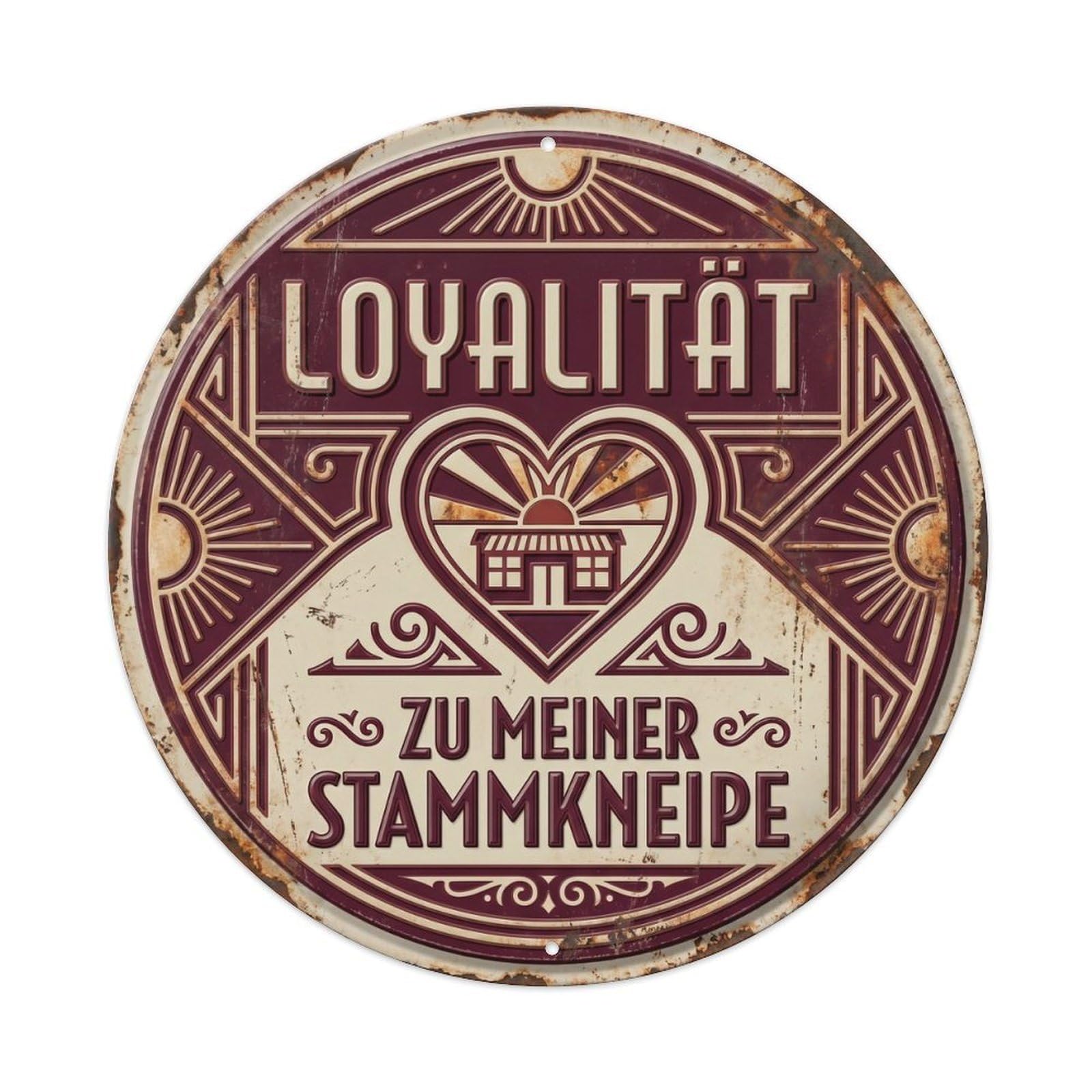 Vintage Bar Style Loyalität Humorous Tavern Loyalty Metal Tin Sign Plaque Wall Decor for Cafe, Club, Garden Round Metal Poster 8x8Inch