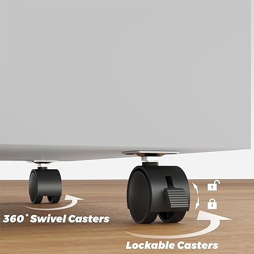 Miniatura 7 de Archivador móvil de 2 cajones, archivador rodante de madera, soporte de impresora, organizador de almacenamiento debajo del escritorio, se adapta a