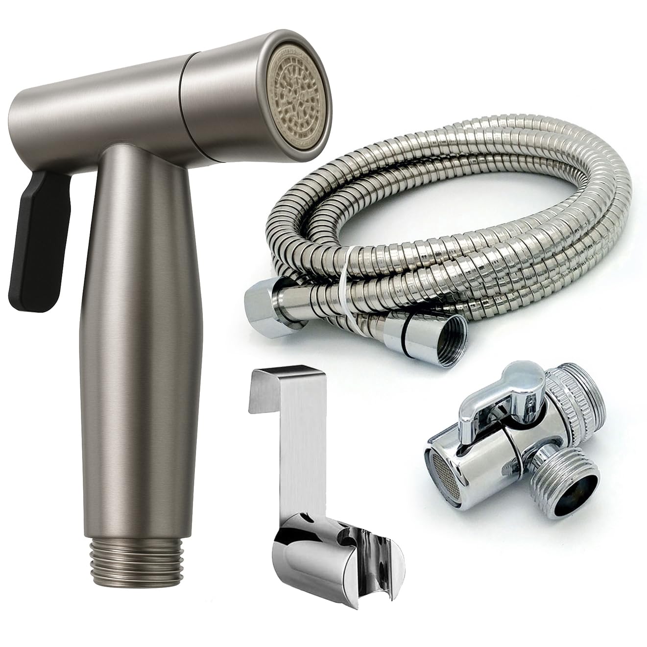 Home Range Silver Handheld Bidet Sprayer Set | Jet & Soft Spray For Toilet