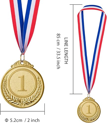 Miniatura 2 de favide 96 medallas de oro y plata de bronce, medallas ganadoras de premios de oro y plata para competiciones, fiestas, estilo olímpico, 2 pulgadas