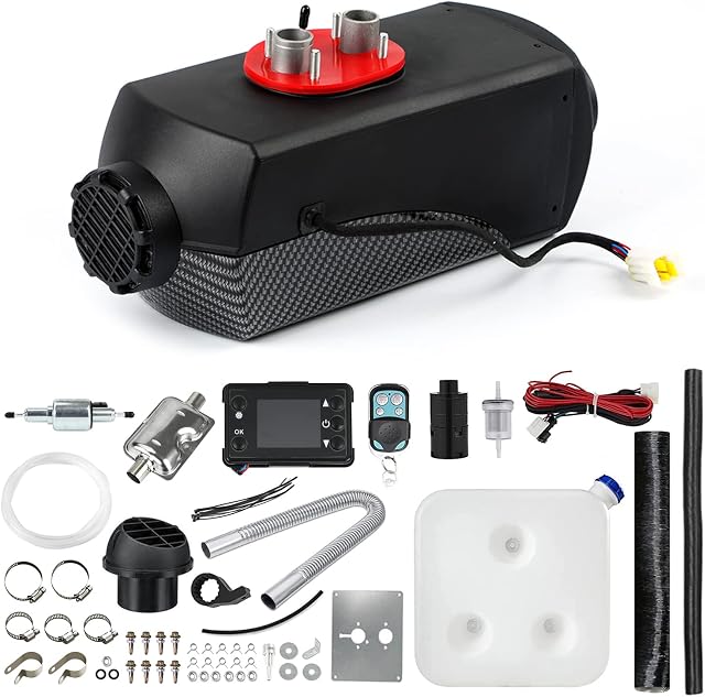 Triclicks 12V 5KW Air Diesel Heater Parking Heater Diesel Night Heater with Silencer LCD Switch Remote Control 10L Tank For Truck, Boat, Car Trailer, Motorhomes, Campervans, Caravas (Style 2)