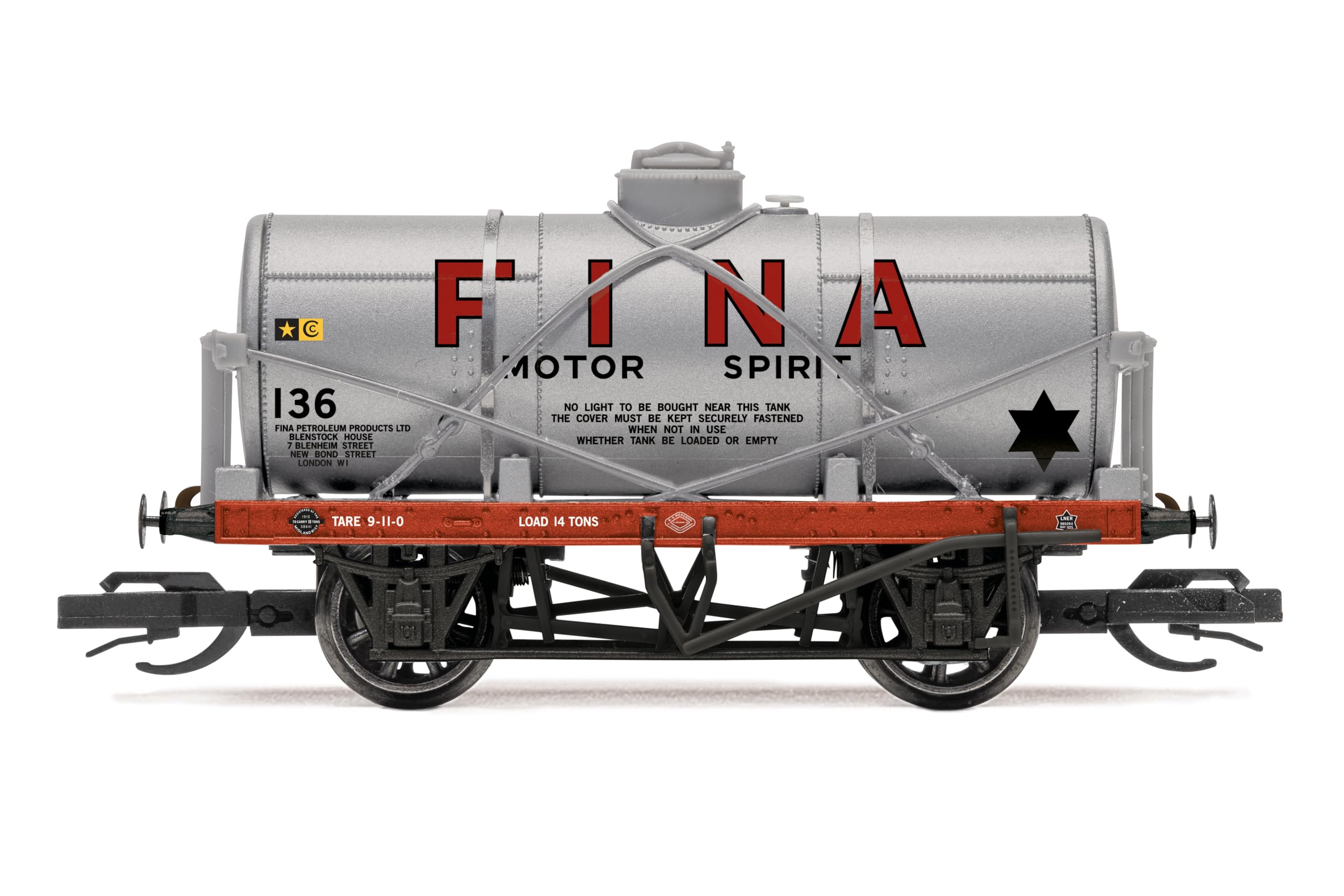 Hornby TT:120 TT6047 Fina '136' - 12T Tank Freight Wagon Era 4 Model Train Rolling Stock Railroad Car
