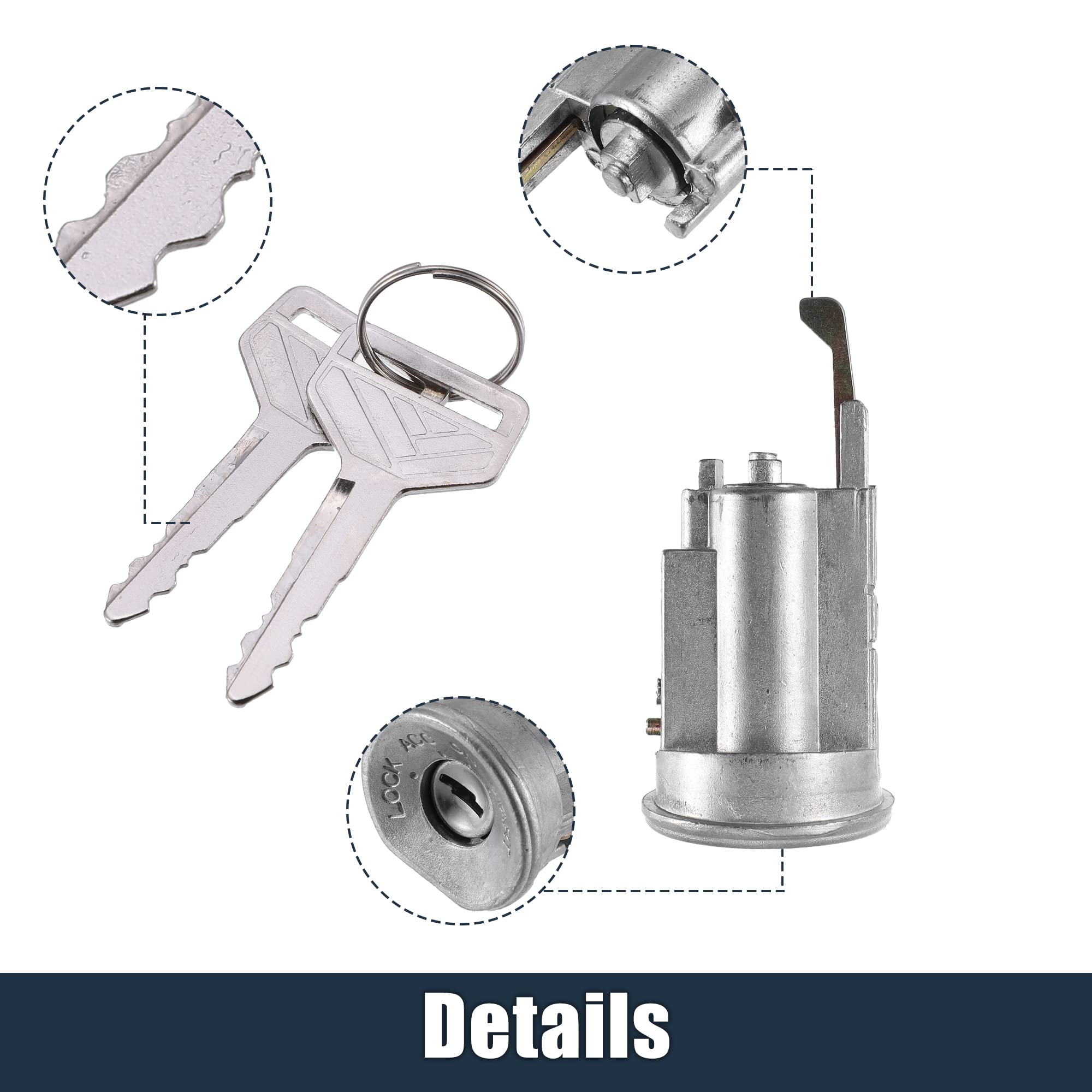 X AUTOHAUX 1 Set Ignition Switch Lock Cylinder with Keys 69057