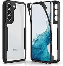 AICEK Compatible with Samsung Galaxy S22 5G Cover, 360 Degree Full Body Case for Samsung S22 5G Bumper Case Cover and Screen Protector Shockproof Black