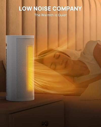 Miniatura 5 de Upstreman Calentador de espacio para uso en interiores, calefacción de cerámica PTC rápida de 1500 W, calentamiento instantáneo 3s, oscilación de