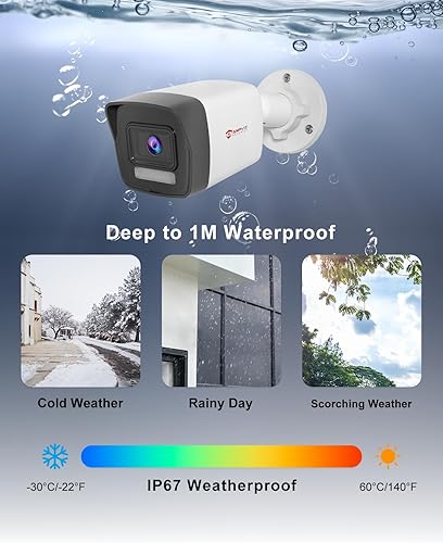 Miniatura 6 de Anpviz Cámara Bullet PoE de 5MP para exteriores, visión nocturna a color, detección de movimiento AI 2.0, cámara de seguridad IP con cable con