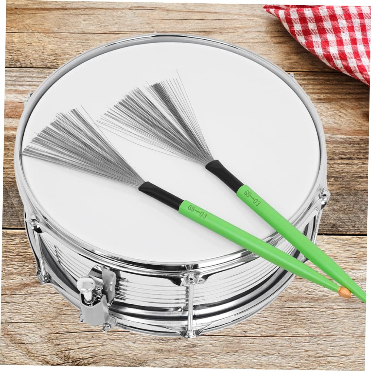 BESTonZON Jazz Drum Carbon Steel Wire Brush Maple Drumsticks Drum Accessories Percussion Mallets