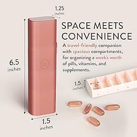 Mimi Medcessories - Pretty Pill Box Set - Stylish & Compact Daily Pill Organizer, Medication Pill Case, Pill Container for Vitamin Management, Pill Holder, Travel Essentials for Women & Men - Rose