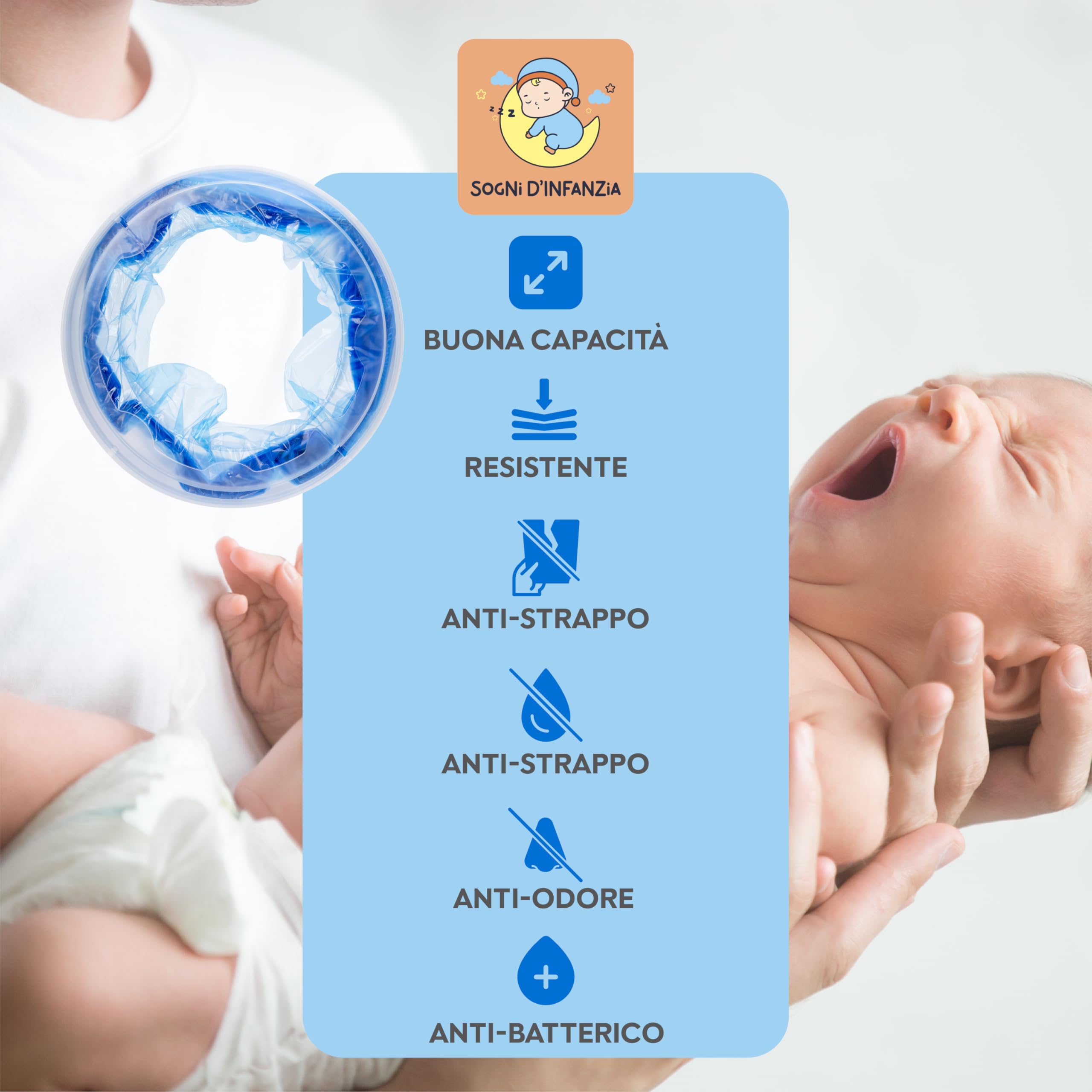 Ricariche Mangia Pannolini Universali, Sacchetti Antiodore Multistrato Compatibili con Foppapedretti, Tommee Tippee e Altri, Eco-Friendly, Resistenti e Capienti, Confezione Risparmio