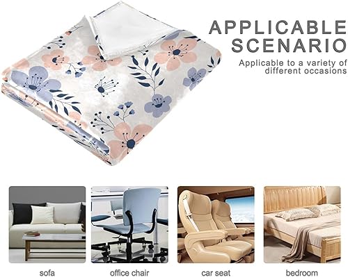 Miniatura 4 de Spring Flowers Small Floral Sofa Throw Blanket Spring Bed Blanket Comfy Cozy Throws 60"x90" for Office, Home Decor, Car Ultra-Soft Sofa Throw Blanket