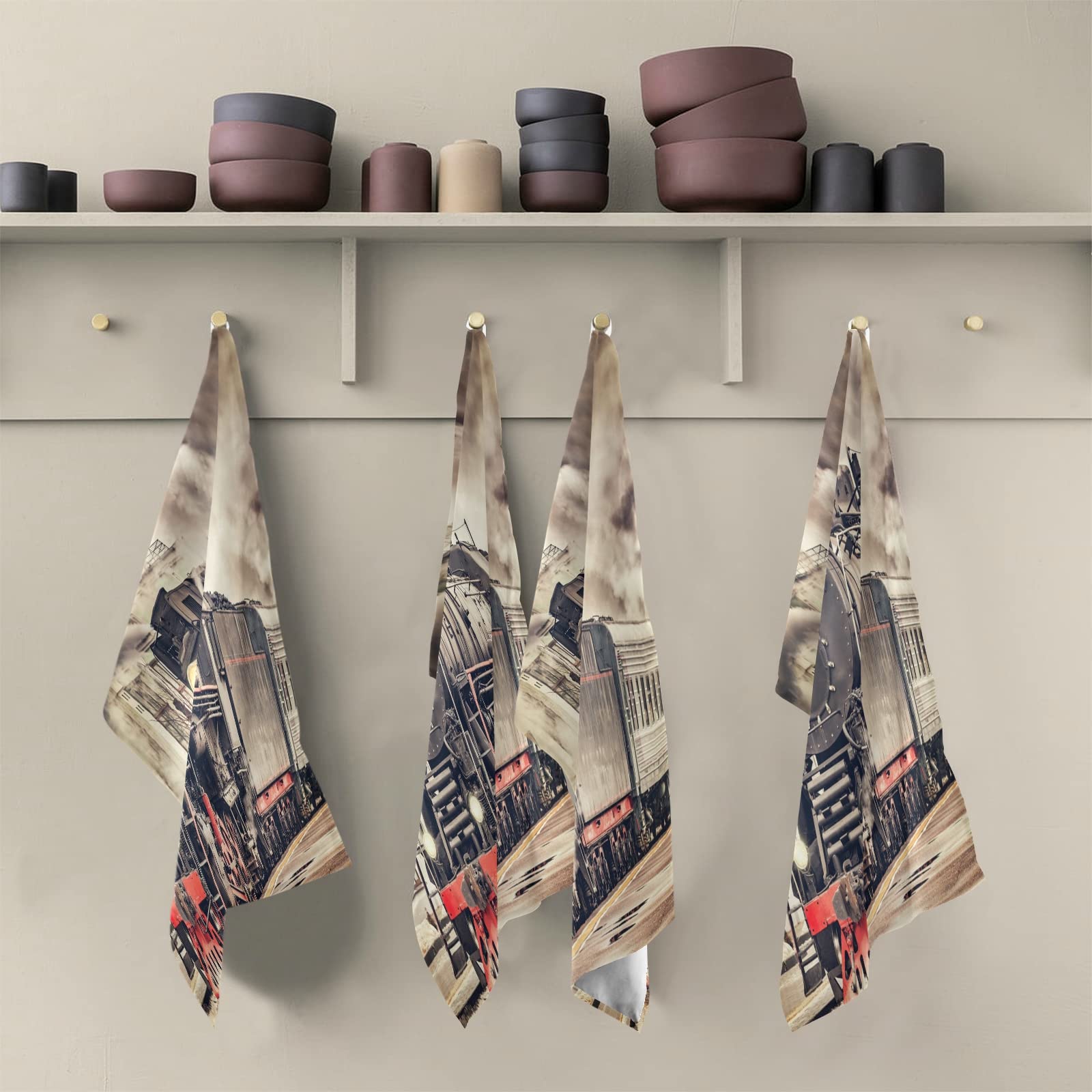 PIEPLE Lot De 2 Torchons De Cuisine Rétro En Microfibre Absorbants